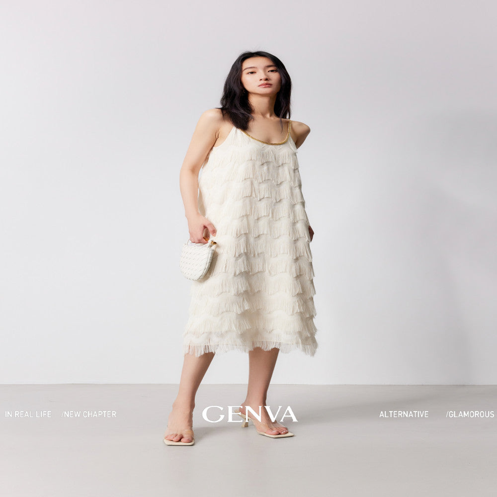 MR 99 Flowing Light Washing Yarn Luxurious and Dynamic Water Wave Pattern Scissors Abundant tassels Eye catching Chain Dress T shirt image 29