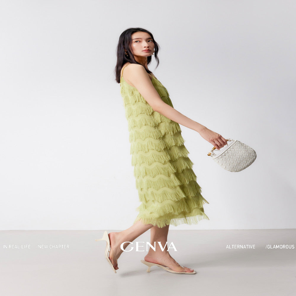 MR 99 Flowing Light Washing Yarn Luxurious and Dynamic Water Wave Pattern Scissors Abundant tassels Eye catching Chain Dress T shirt image 36