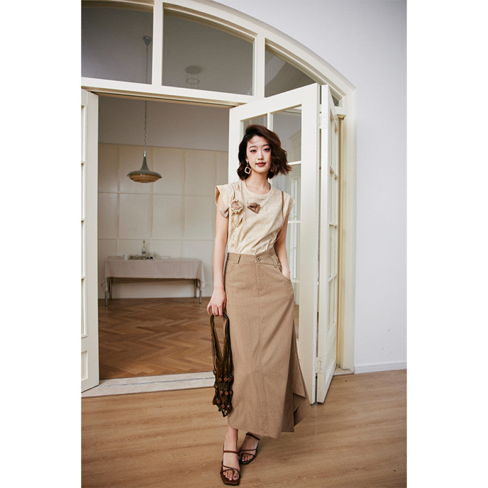 Rosebanks planting roses in the desert new Chinese style stir fried color burnt edge flowers short sleeved tee image 2