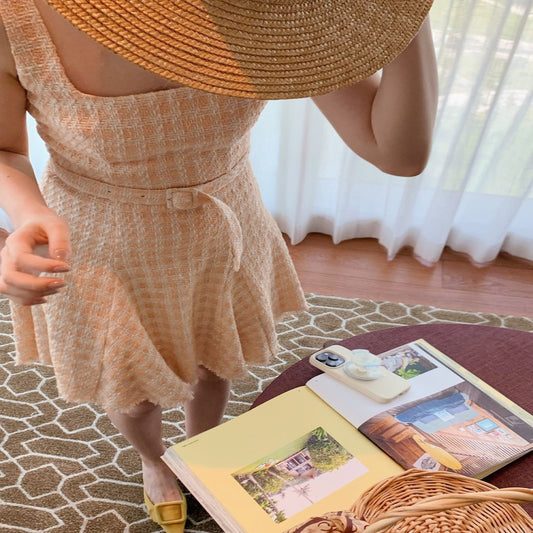 ASAYA3542 "pastel houndstooth" dress