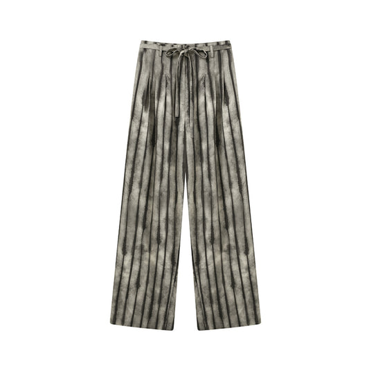 ASAYA3528 Ink Stripped casual pants high leg pants