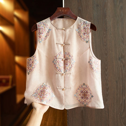 ASAYA3524 Silk Summer Embroidered Qipao