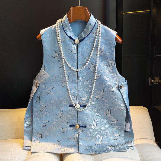 ASAYA3492 Songjin jacquard sleeveless vest