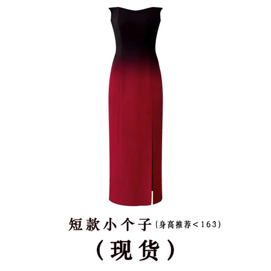 ASAYA3473 Over-the-top red gradient tube top dress for women