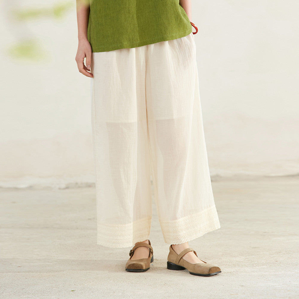 Thank you Tangyu Jixiangyu er Original Clear Horse Cotton Splicing Hollow Lace Lace Versatile Pants image 10