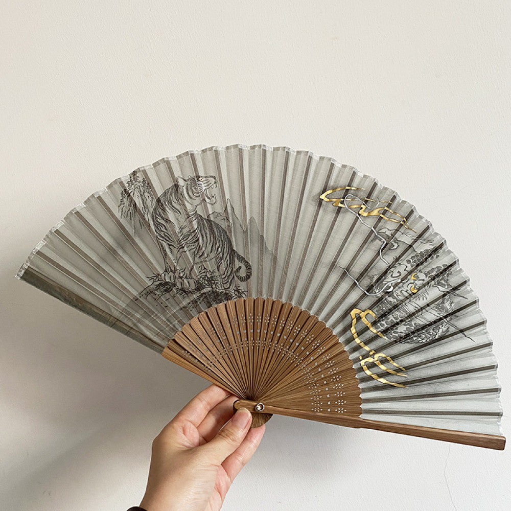 Export to Japan original order tail order Japanese style fan silk hand painted 7 inch Chinese style can be paired with Hanfu yukata image 6