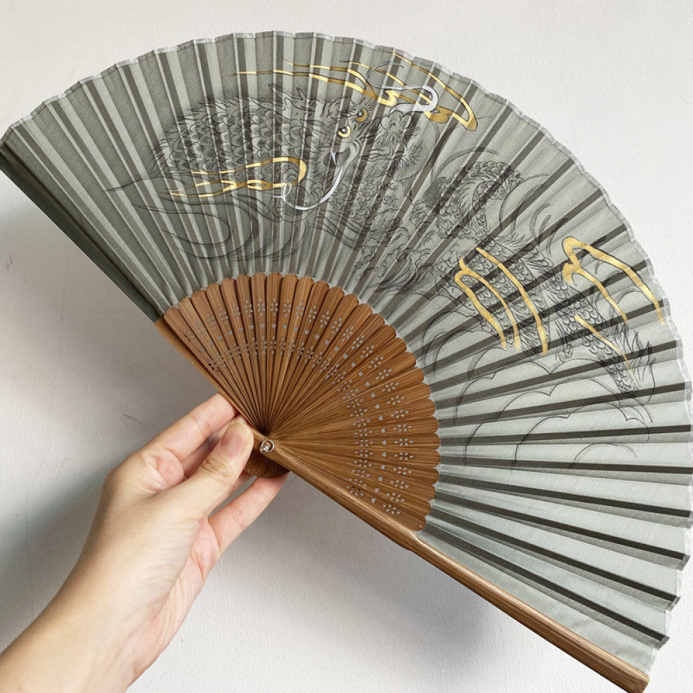 Export to Japan original order tail order Japanese style fan silk hand painted 7 inch Chinese style can be paired with Hanfu yukata image 16