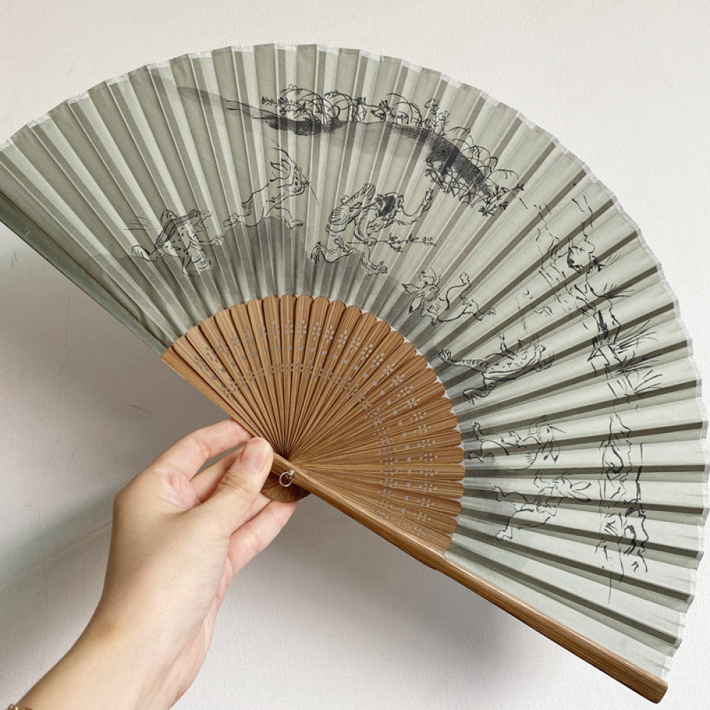 Export to Japan original order tail order Japanese style fan silk hand painted 7 inch Chinese style can be paired with Hanfu yukata image 22