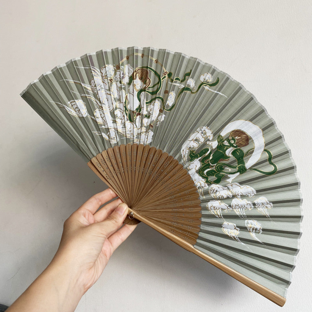 ASAYA3349 Silk Fan with Various Prints