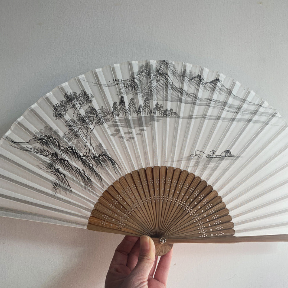 Export to Japan original order tail order Japanese style fan silk hand painted 7 inch Chinese style can be paired with Hanfu yukata image 38
