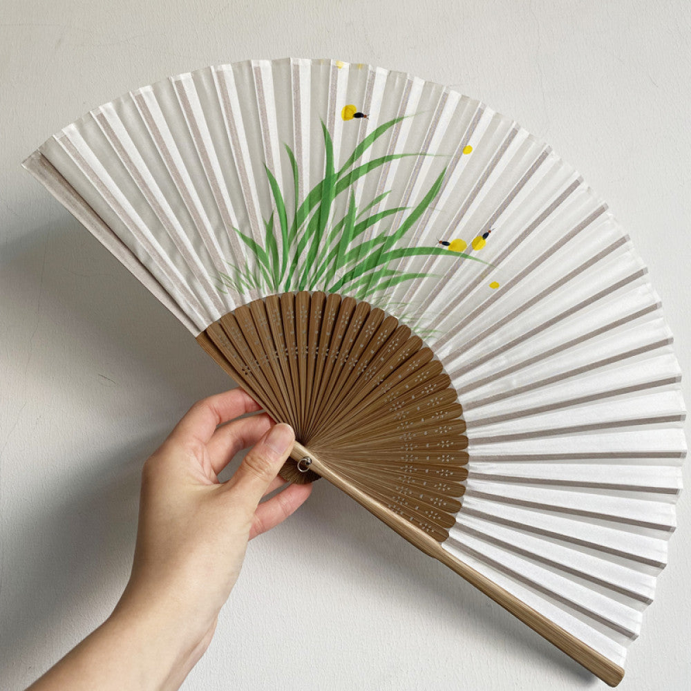 Export to Japan original order tail order Japanese style fan silk hand painted 7 inch Chinese style can be paired with Hanfu yukata image 39