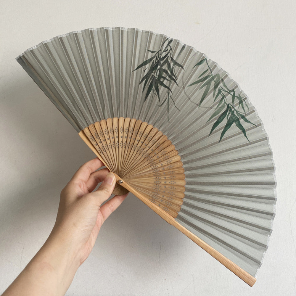 Export to Japan original order tail order Japanese style fan silk hand painted 7 inch Chinese style can be paired with Hanfu yukata image 47