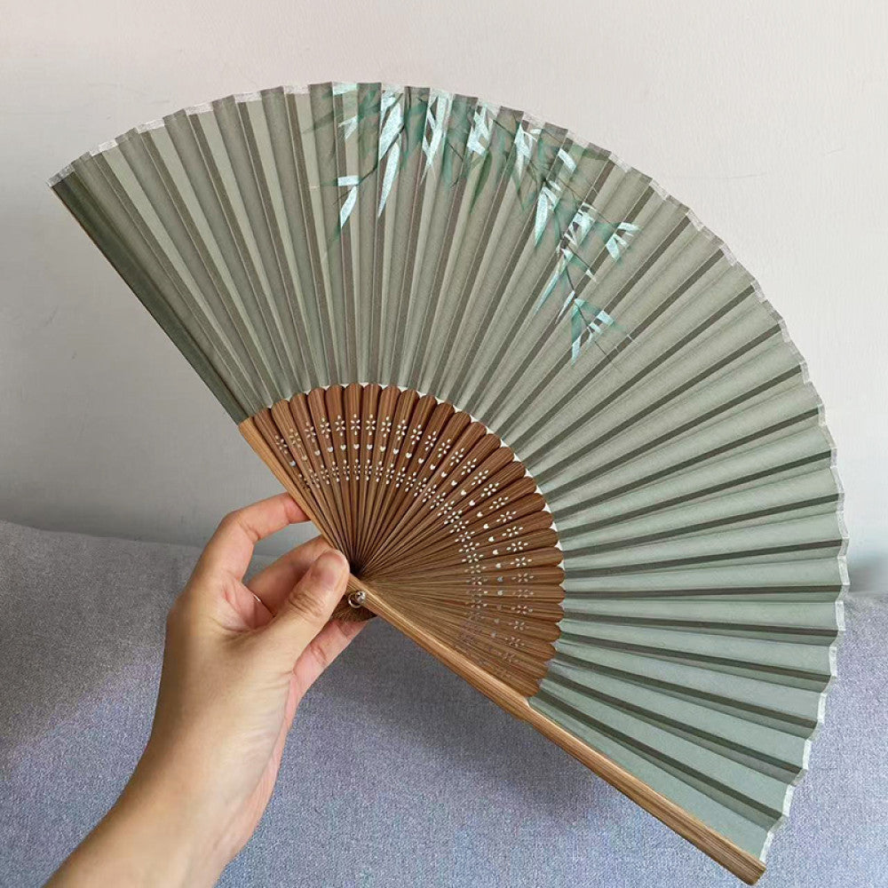 Export to Japan original order tail order Japanese style fan silk hand painted 7 inch Chinese style can be paired with Hanfu yukata image 49