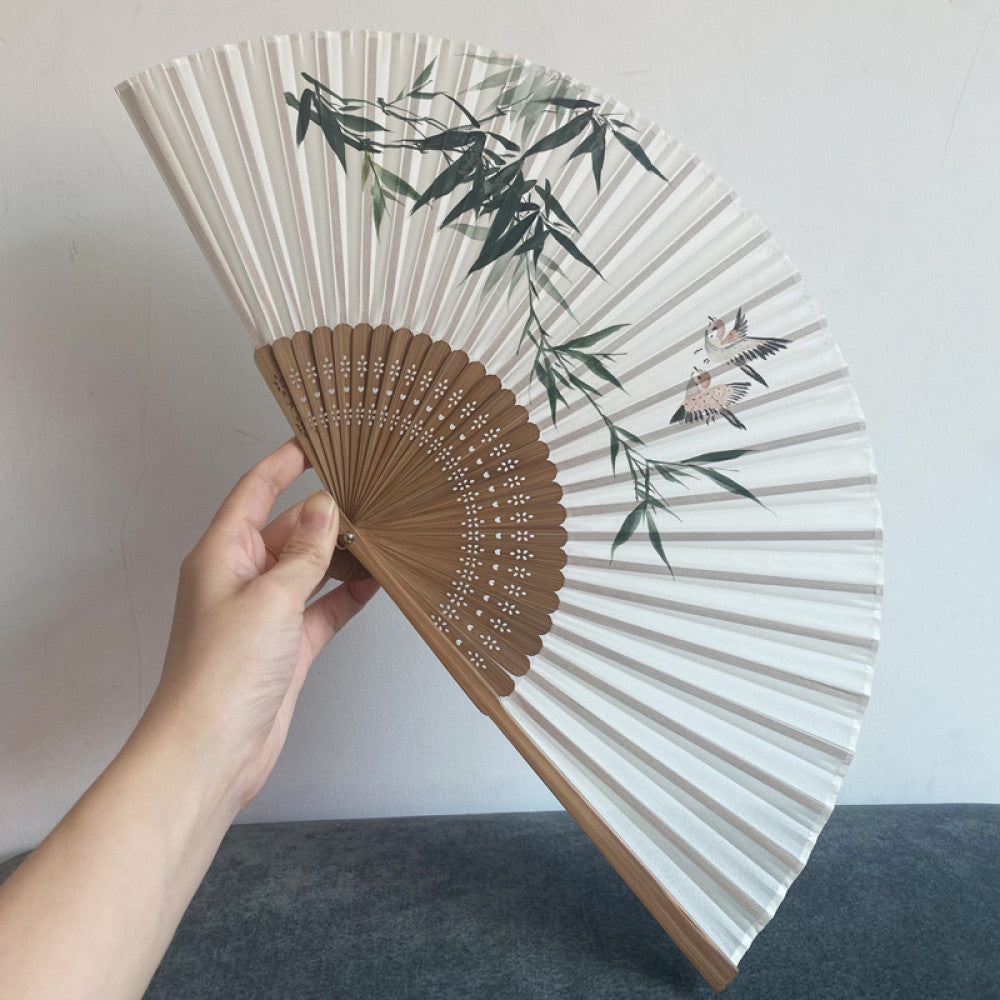 Export to Japan original order tail order Japanese style fan silk hand painted 7 inch Chinese style can be paired with Hanfu yukata image 72