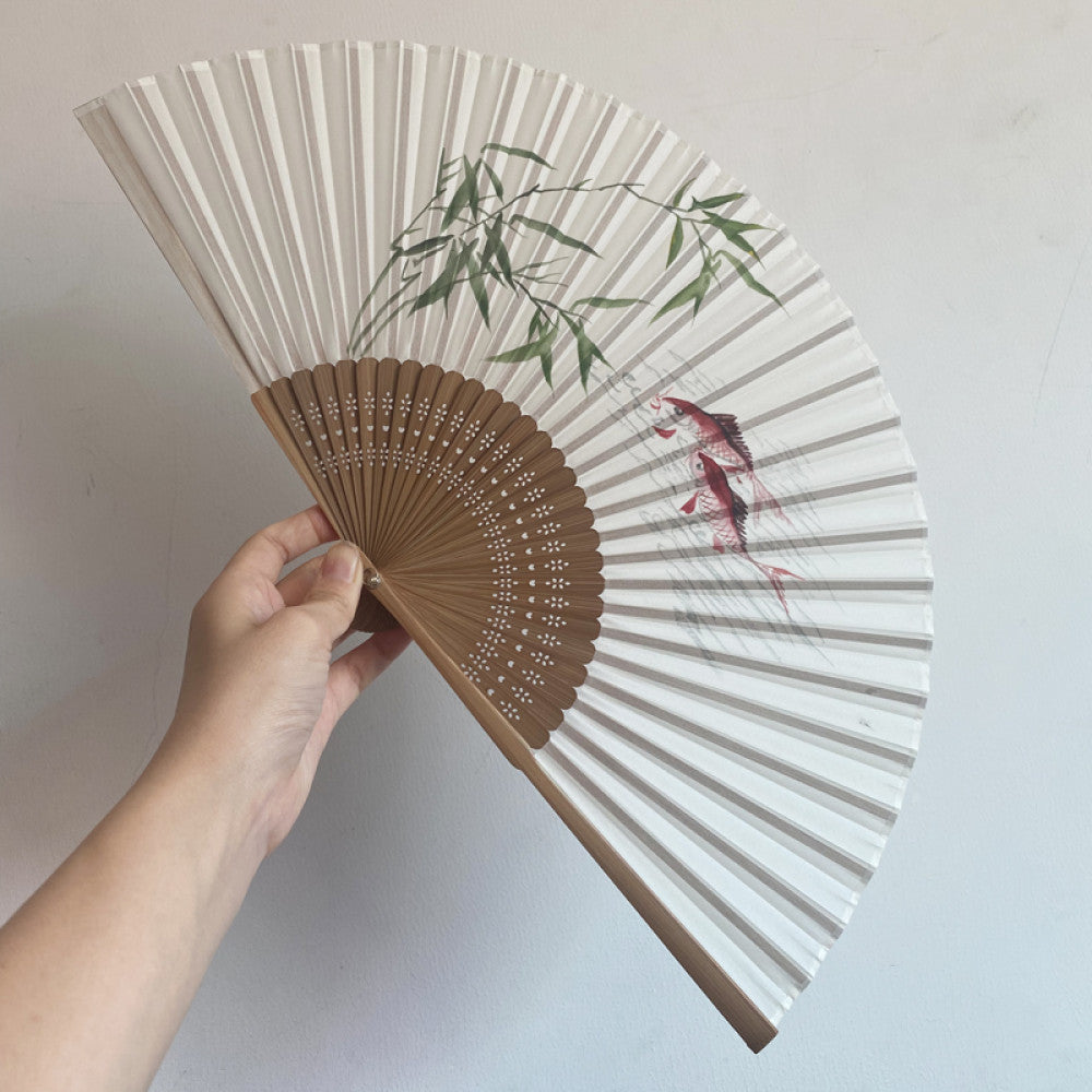 ASAYA3349 Silk Fan with Various Prints