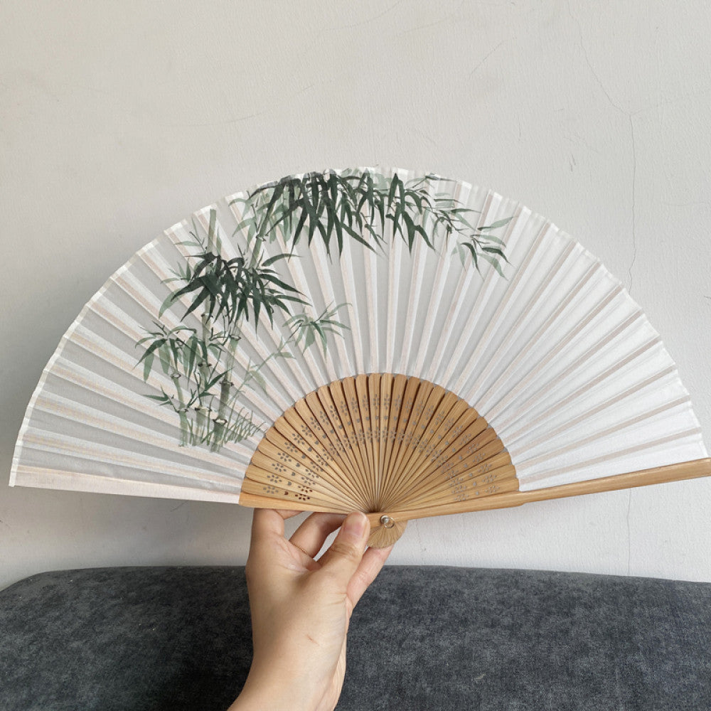 Export to Japan original order tail order Japanese style fan silk hand painted 7 inch Chinese style can be paired with Hanfu yukata image 77