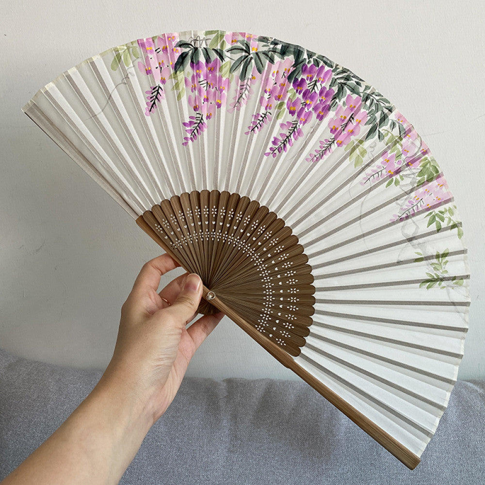 Export to Japan original order tail order Japanese style fan silk hand painted 7 inch Chinese style can be paired with Hanfu yukata image 90