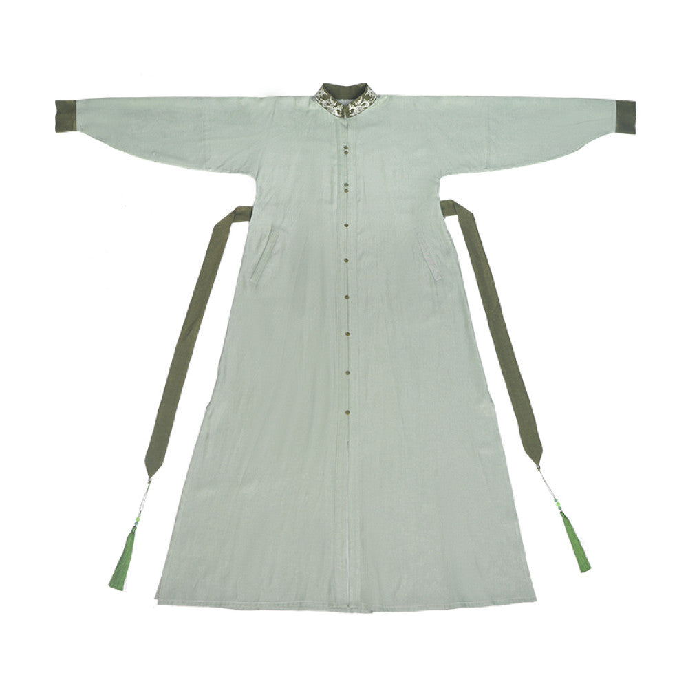 Dreaming Together Trending Together Creating Chinese Style Original Improvement Stand up Collar Hanfu Dress Long Shirt Commuting Daily Work Wearing Spring and Autumn image 8