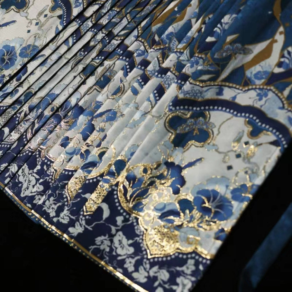 Chenxue Collection Blue and White Porcelain Original Makeup Imitation Flower Ming New Chinese style Horse Face Skirt Original Chinese Style Skirt Hanfu Women image 0