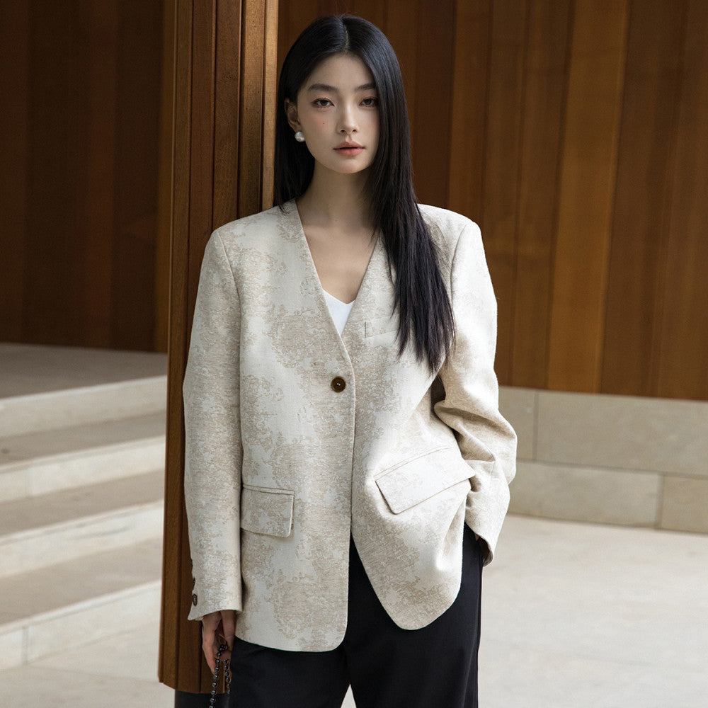 ASAYA3178 Simple jacquard light luxury cotton comfortable jacket