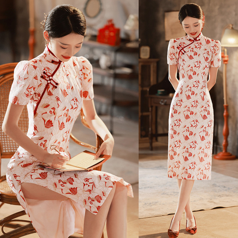Cheongsam Toast Dress Bridal Female Autumn Chinese Engagement Dress Dress Small Man Casual Dress Wedding Fish Tail image 20