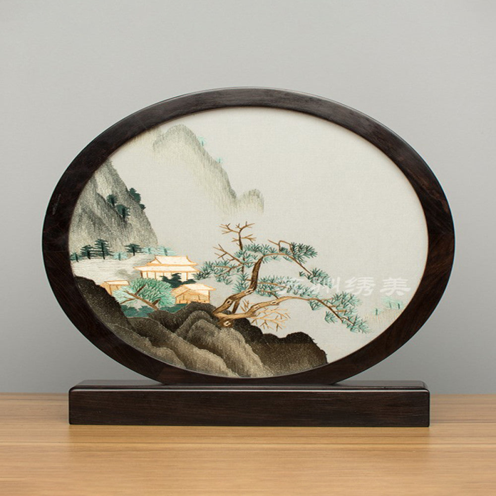 Embroidery ornament Suzhou double sided embroidery desktop ornament creative table embroidery beautiful retro table screen Chinese style business gift image 122