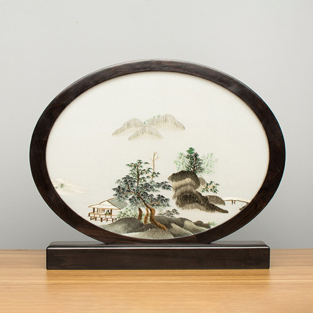 Embroidery ornament Suzhou double sided embroidery desktop ornament creative table embroidery beautiful retro table screen Chinese style business gift image 124