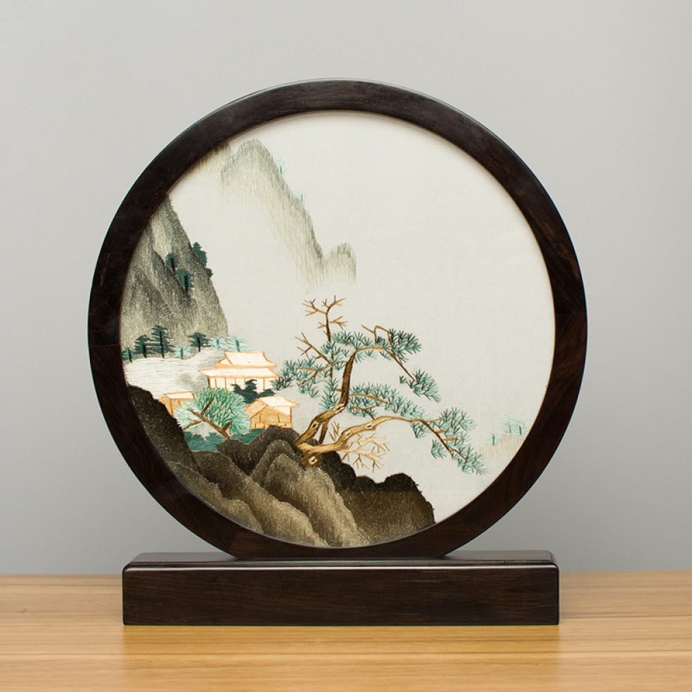 Embroidery ornament Suzhou double sided embroidery desktop ornament creative table embroidery beautiful retro table screen Chinese style business gift image 128