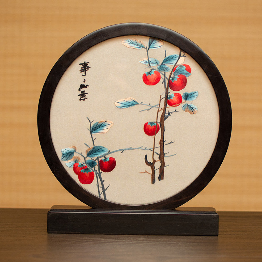 Embroidery ornament Suzhou double sided embroidery desktop ornament creative table embroidery beautiful retro table screen Chinese style business gift image 131