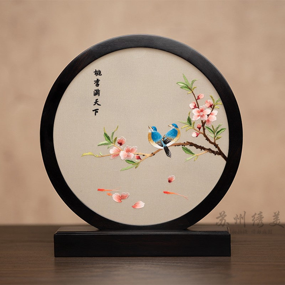 Embroidery ornament Suzhou double sided embroidery desktop ornament creative table embroidery beautiful retro table screen Chinese style business gift image 132