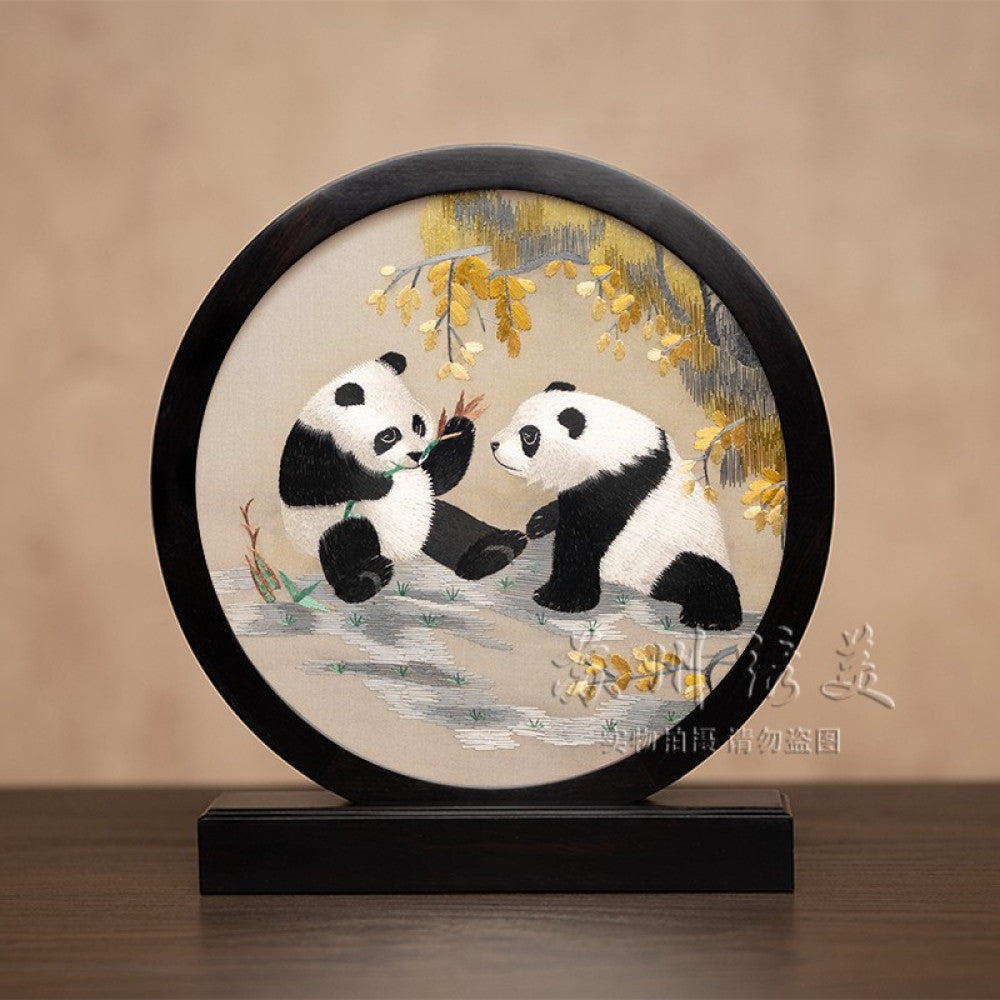 ASAYA3041 Embroidery ornaments Suzhou double-sided embroidery desktop ornaments creative table embroidery beauty retro table screen