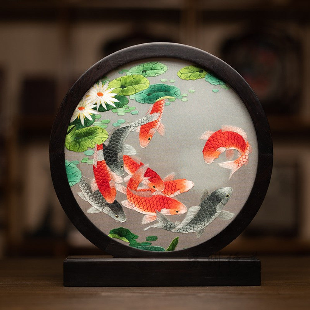ASAYA3041 Embroidery ornaments Suzhou double-sided embroidery desktop ornaments creative table embroidery beauty retro table screen