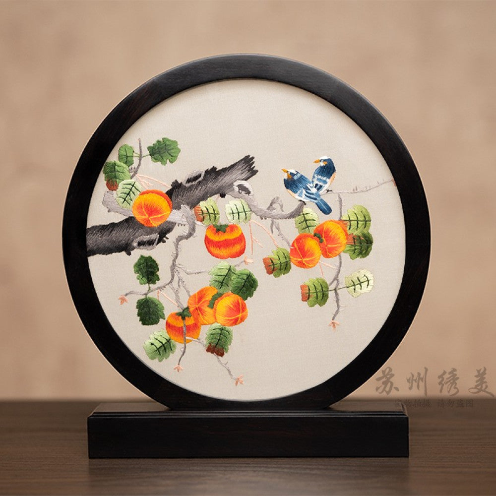 Embroidery ornament Suzhou double sided embroidery desktop ornament creative table embroidery beautiful retro table screen Chinese style business gift image 138