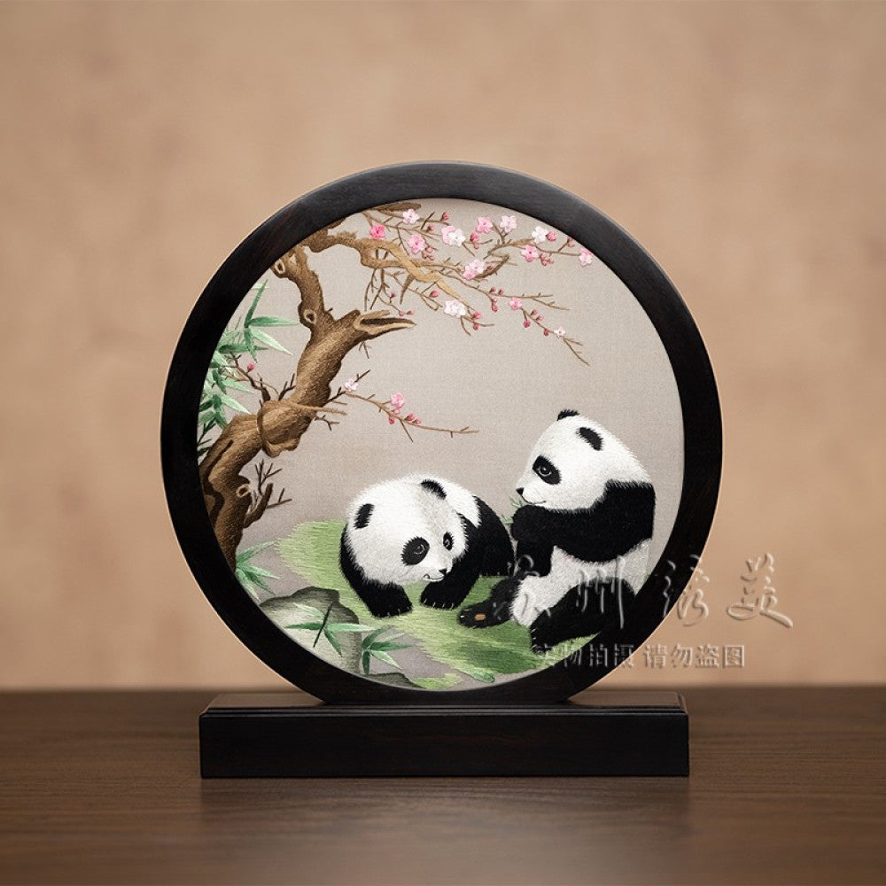 Embroidery ornament Suzhou double sided embroidery desktop ornament creative table embroidery beautiful retro table screen Chinese style business gift image 144