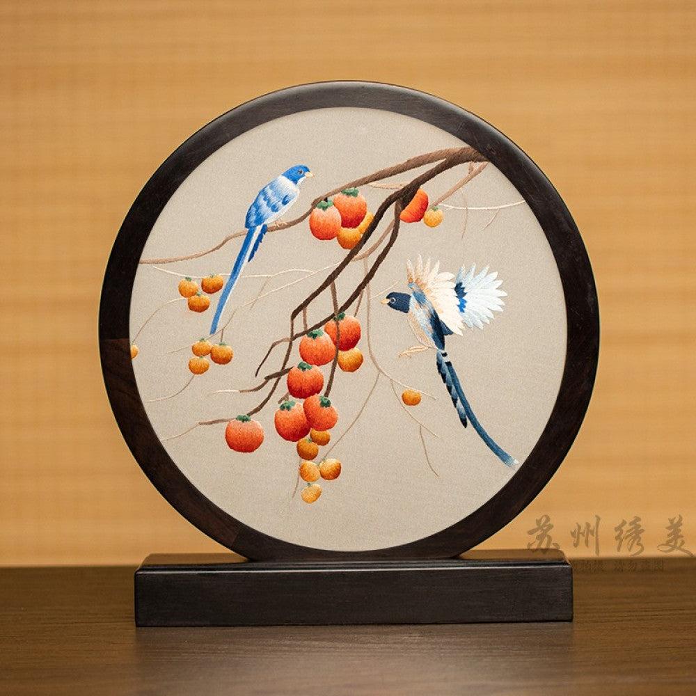 ASAYA3041 Embroidery ornaments Suzhou double-sided embroidery desktop ornaments creative table embroidery beauty retro table screen