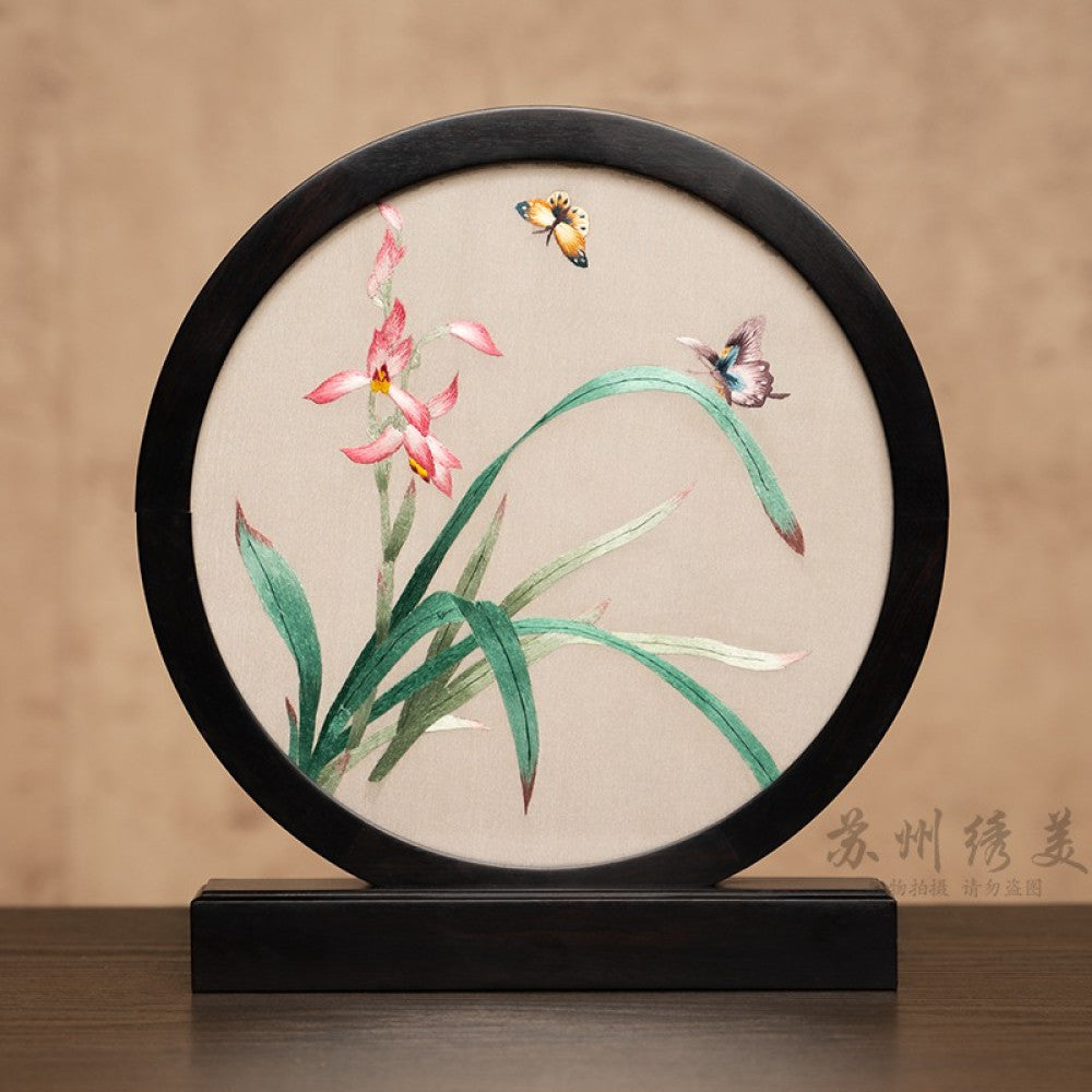 Embroidery ornament Suzhou double sided embroidery desktop ornament creative table embroidery beautiful retro table screen Chinese style business gift image 16