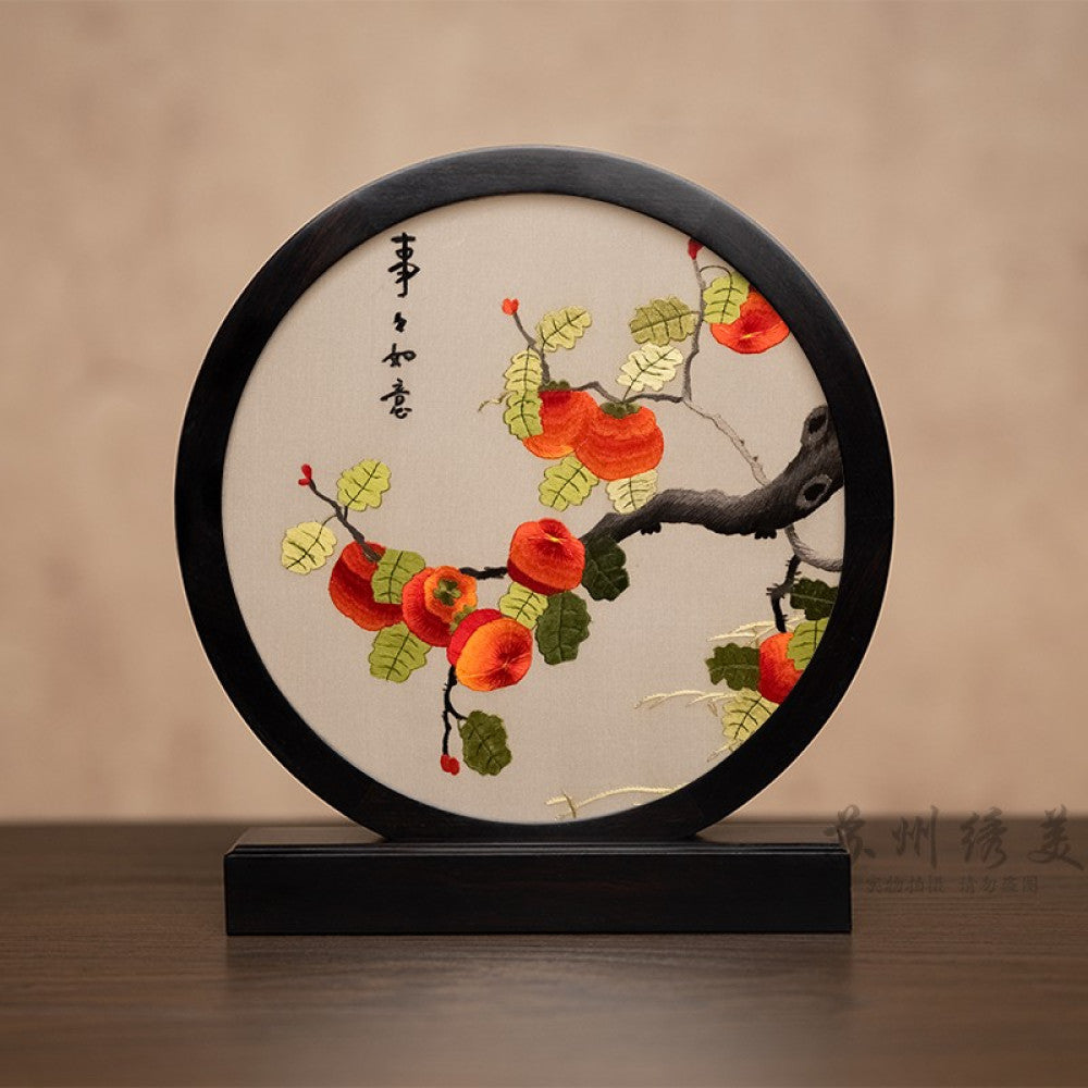 ASAYA3041 Embroidery ornaments Suzhou double-sided embroidery desktop ornaments creative table embroidery beauty retro table screen