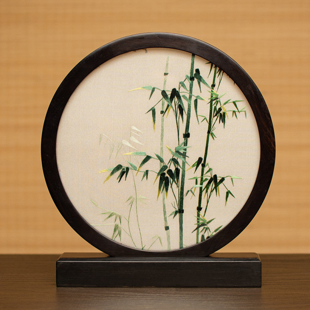 ASAYA3041 Embroidery ornaments Suzhou double-sided embroidery desktop ornaments creative table embroidery beauty retro table screen