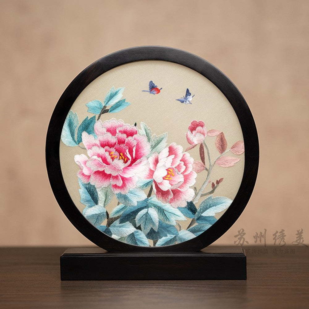 Embroidery ornament Suzhou double sided embroidery desktop ornament creative table embroidery beautiful retro table screen Chinese style business gift image 35