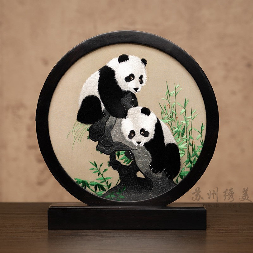 ASAYA3041 Embroidery ornaments Suzhou double-sided embroidery desktop ornaments creative table embroidery beauty retro table screen