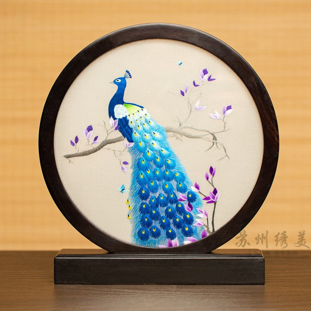 ASAYA3041 Embroidery ornaments Suzhou double-sided embroidery desktop ornaments creative table embroidery beauty retro table screen