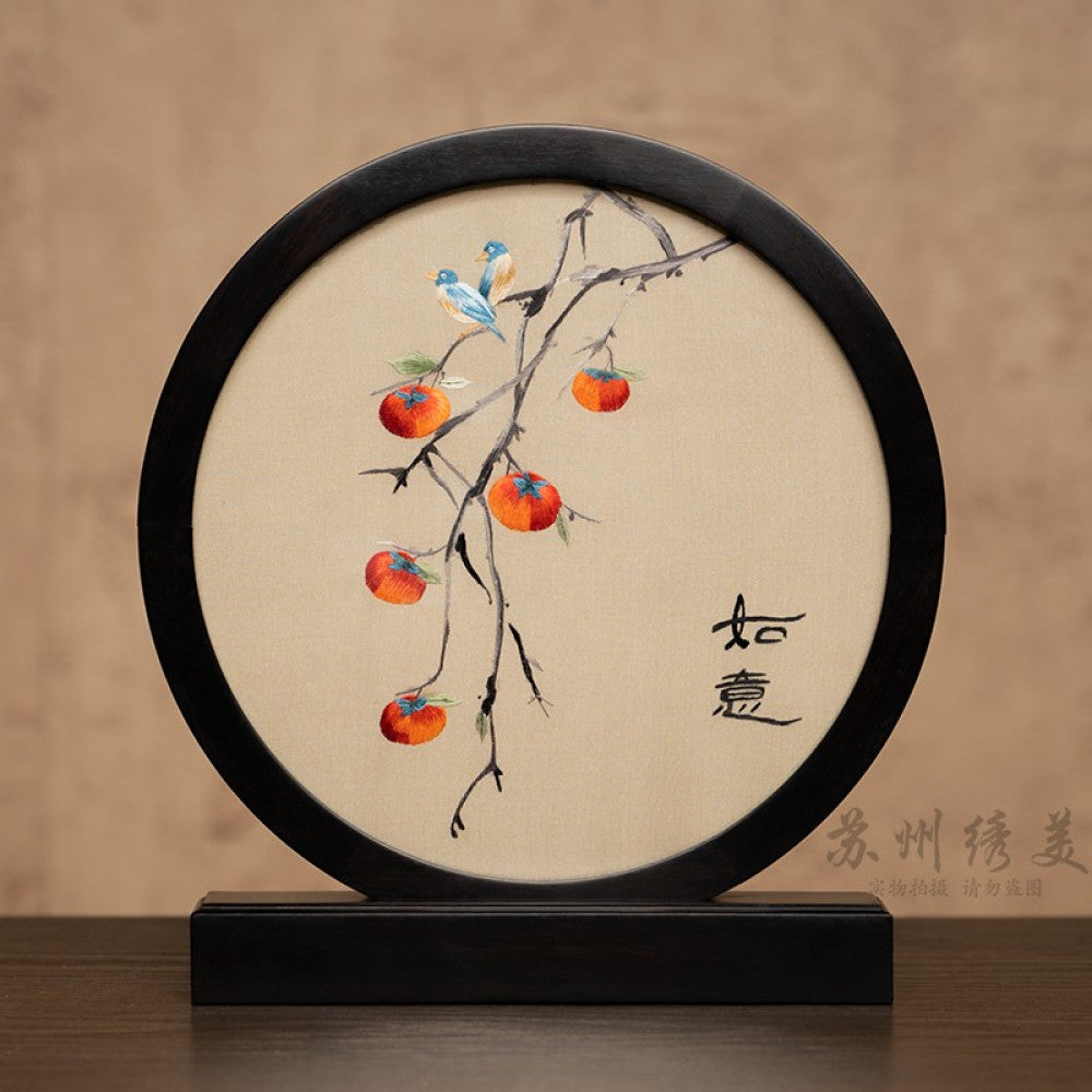 Embroidery ornament Suzhou double sided embroidery desktop ornament creative table embroidery beautiful retro table screen Chinese style business gift image 49