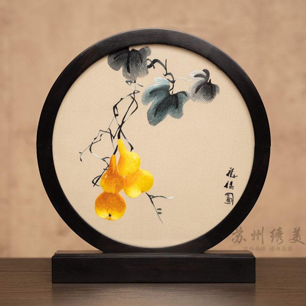 Embroidery ornament Suzhou double sided embroidery desktop ornament creative table embroidery beautiful retro table screen Chinese style business gift image 59