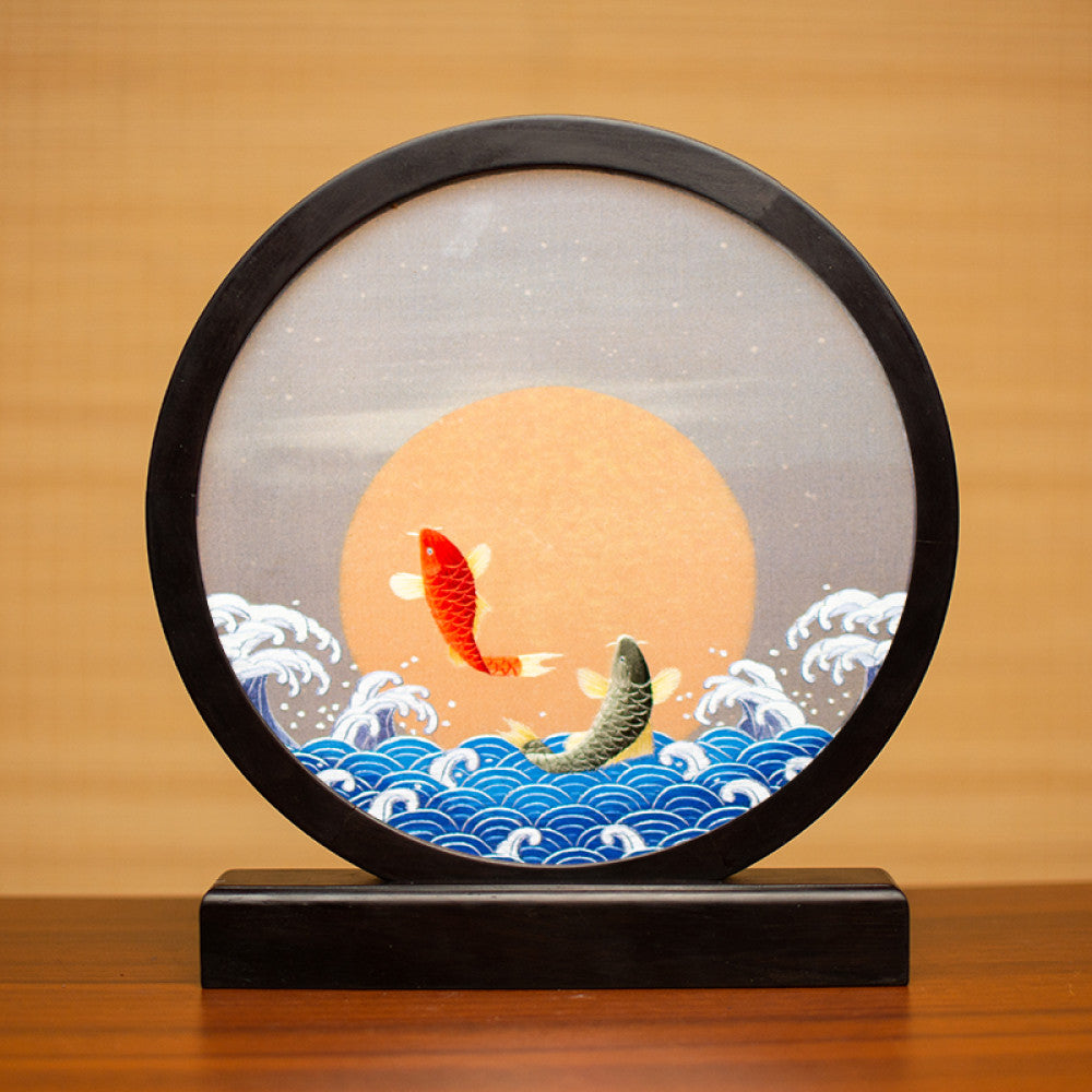 Embroidery ornament Suzhou double sided embroidery desktop ornament creative table embroidery beautiful retro table screen Chinese style business gift image 61