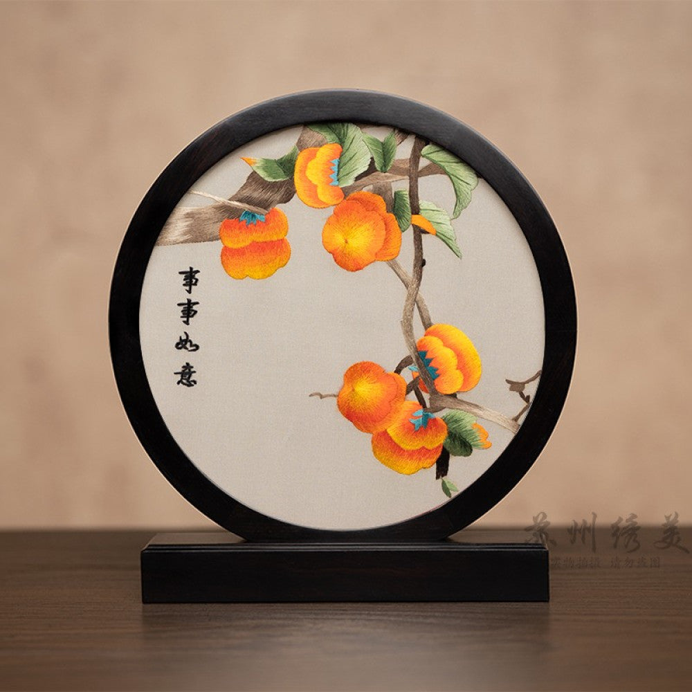Embroidery ornament Suzhou double sided embroidery desktop ornament creative table embroidery beautiful retro table screen Chinese style business gift image 68