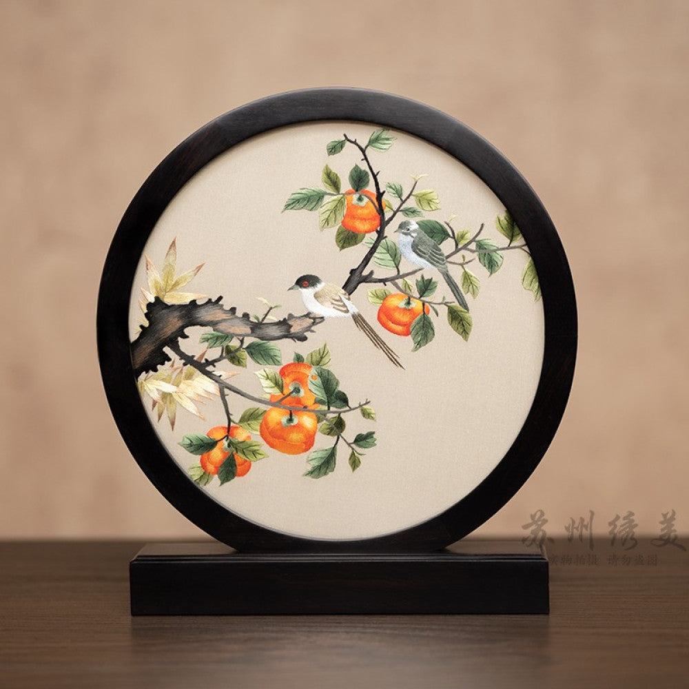 ASAYA3041 Embroidery ornaments Suzhou double-sided embroidery desktop ornaments creative table embroidery beauty retro table screen