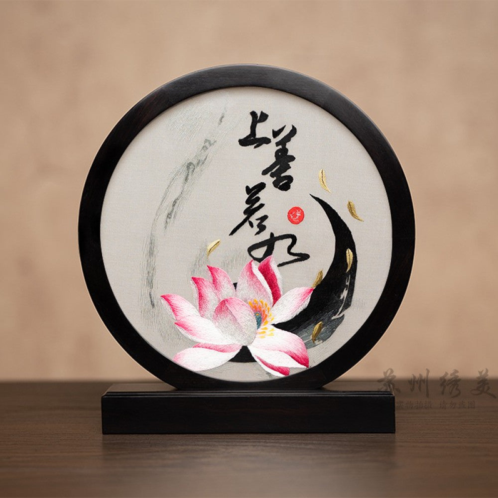 Embroidery ornament Suzhou double sided embroidery desktop ornament creative table embroidery beautiful retro table screen Chinese style business gift image 94