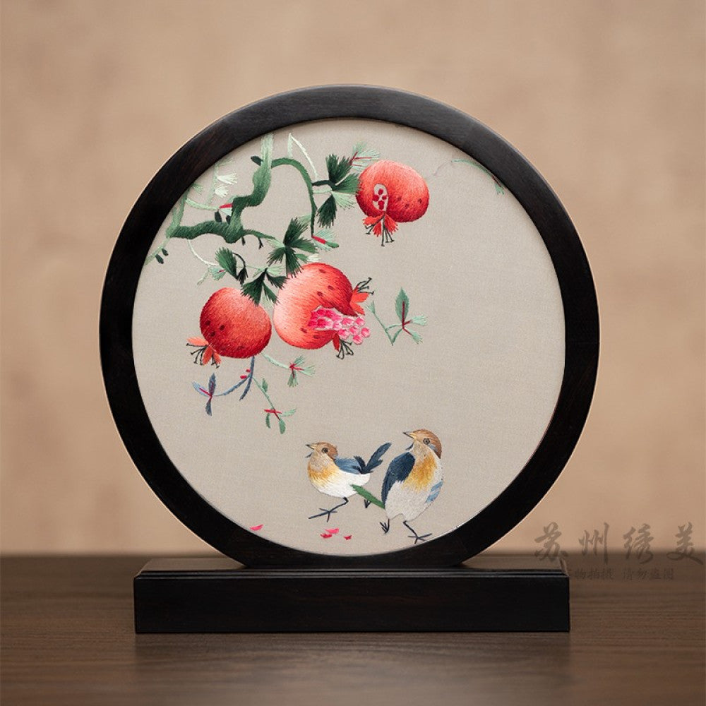 Embroidery ornament Suzhou double sided embroidery desktop ornament creative table embroidery beautiful retro table screen Chinese style business gift image 95