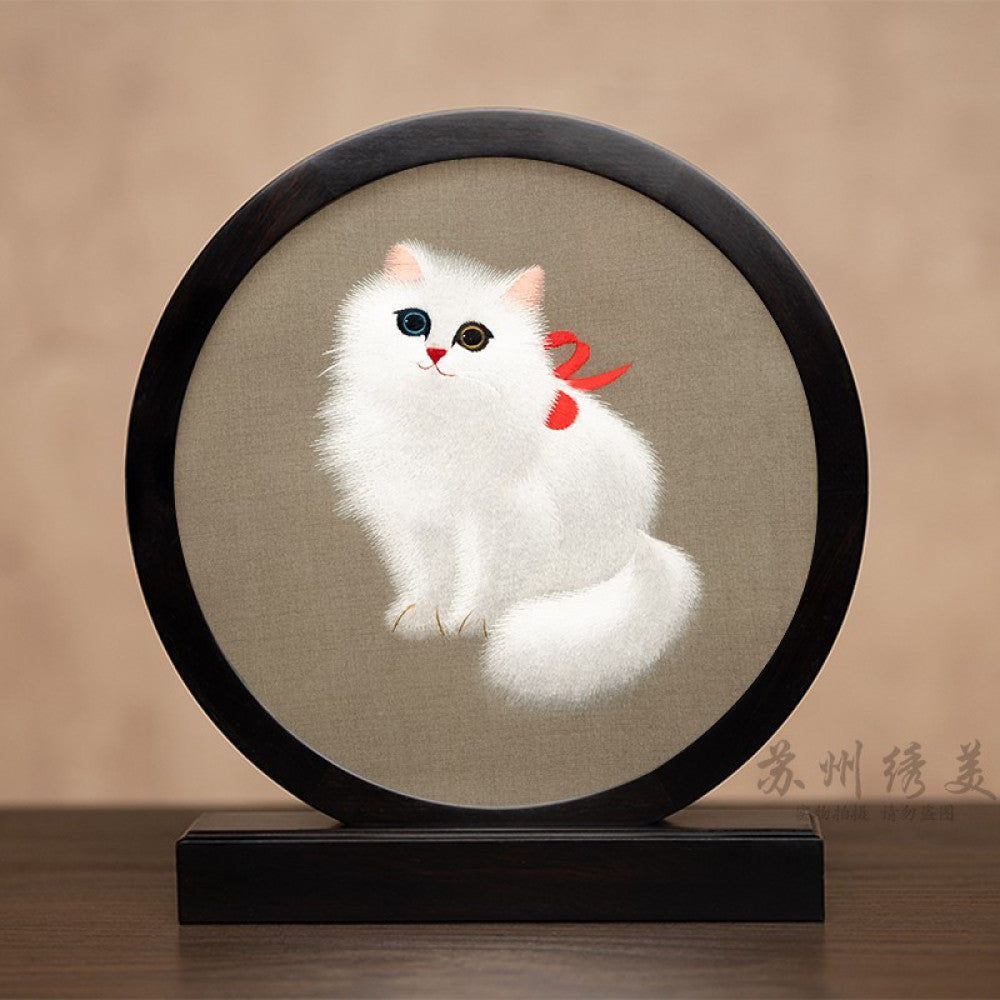 Embroidery ornament Suzhou double sided embroidery desktop ornament creative table embroidery beautiful retro table screen Chinese style business gift image 101