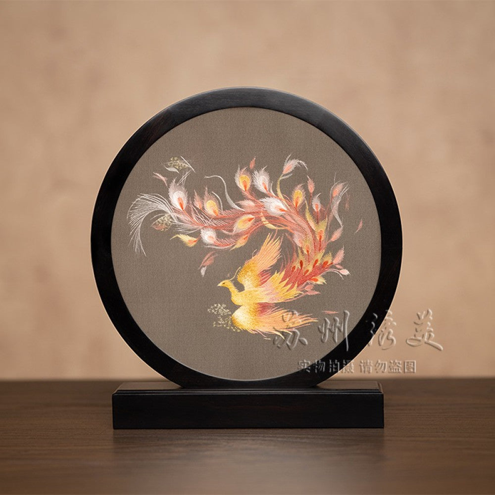 Embroidery ornament Suzhou double sided embroidery desktop ornament creative table embroidery beautiful retro table screen Chinese style business gift image 116